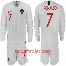 Portugal Fodboldtrøjer RONALDO 7 Børn Udebanesæt VM 2018 Langærmet